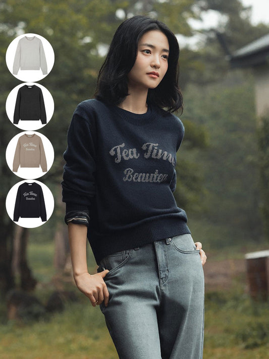 【WE ARE】韓國POLHAM字母圓領毛衣PHF4ER2030