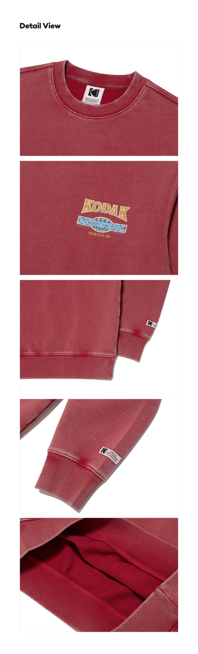 中性款【WE ARE】韓國KODAK柯達布標刷舊大學T K6123LFSO1