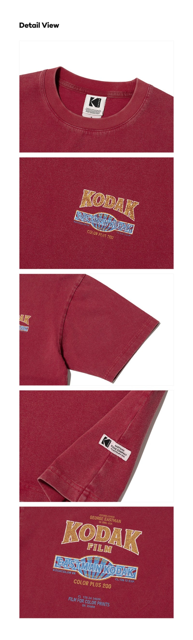 中性款【WE ARE】韓國KODAK柯達刷舊短袖T恤K6223LRS11