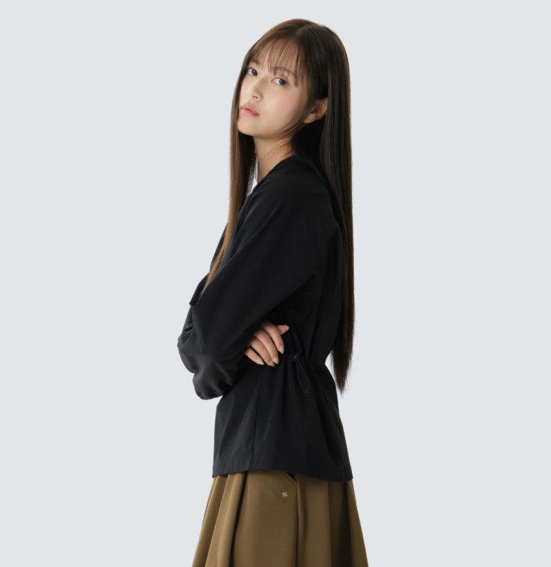 女款【WE ARE】韓國snow peak雪峰 兩側縮口口袋落肩長袖T恤 S26FWTHT33