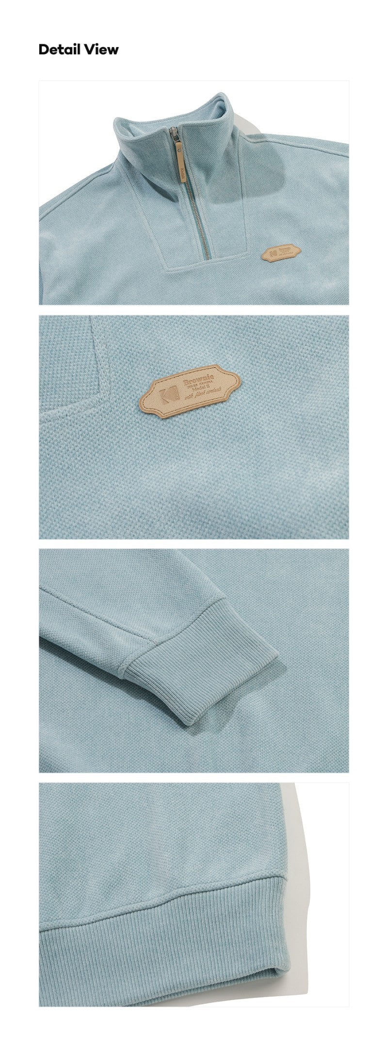 百貨款【WE ARE】韓國KODAK絨面皮革logo半拉鏈上衣K5423LFSF1