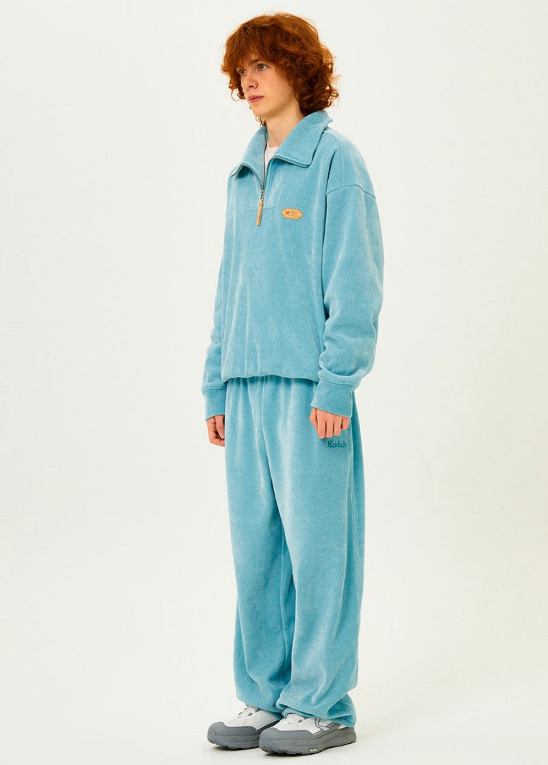 百貨款【WE ARE】韓國KODAK絨面皮革logo半拉鏈上衣K5423LFSF1