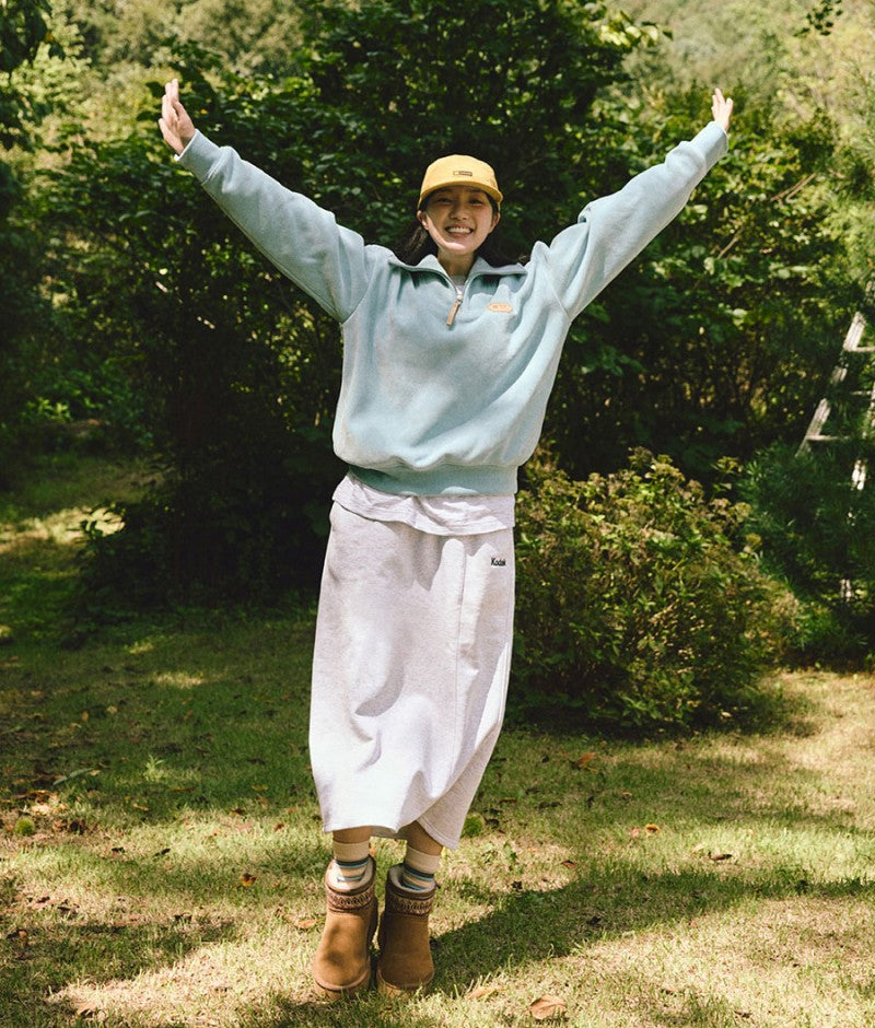 百貨款【WE ARE】韓國KODAK絨面皮革logo半拉鏈上衣K5423LFSF1