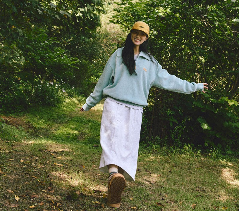 百貨款【WE ARE】韓國KODAK絨面皮革logo半拉鏈上衣K5423LFSF1