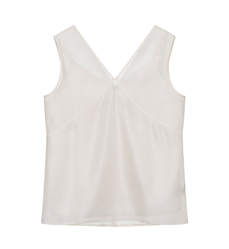 【WE ARE】韓國Loeuvre兩件式絲綢（外）緞帶（內）背心 SW6SB6140