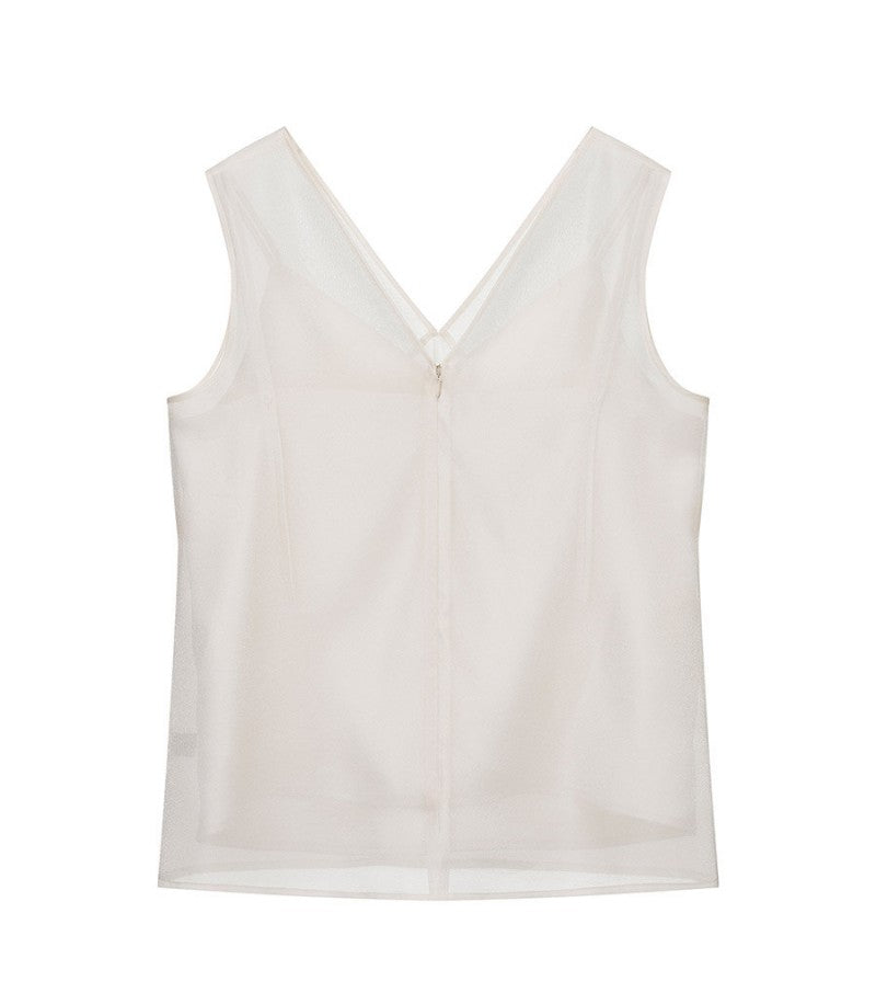 【WE ARE】韓國Loeuvre兩件式絲綢（外）緞帶（內）背心 SW6SB6140