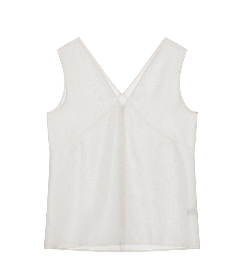 【WE ARE】韓國Loeuvre兩件式絲綢（外）緞帶（內）背心 SW6SB6140