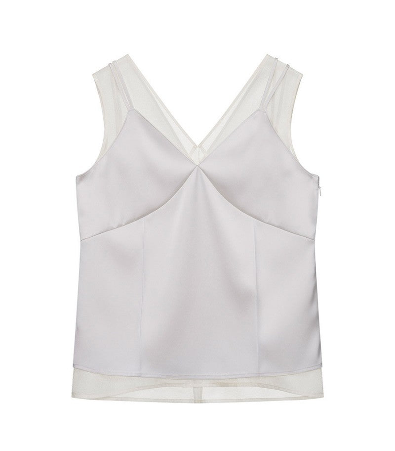 【WE ARE】韓國Loeuvre兩件式絲綢（外）緞帶（內）背心 SW6SB6140