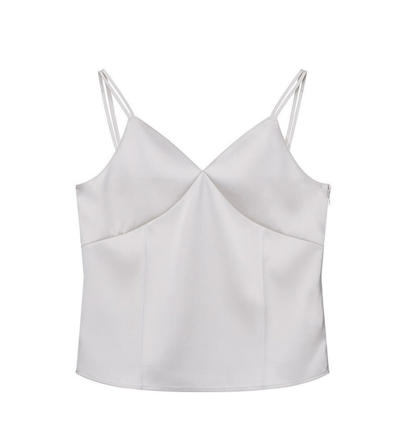 【WE ARE】韓國Loeuvre兩件式絲綢（外）緞帶（內）背心 SW6SB6140