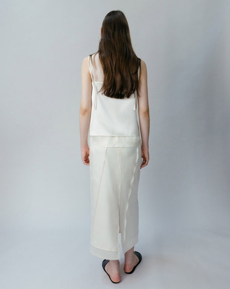 【WE ARE】韓國Loeuvre兩件式絲綢（外）緞帶（內）背心 SW6SB6140