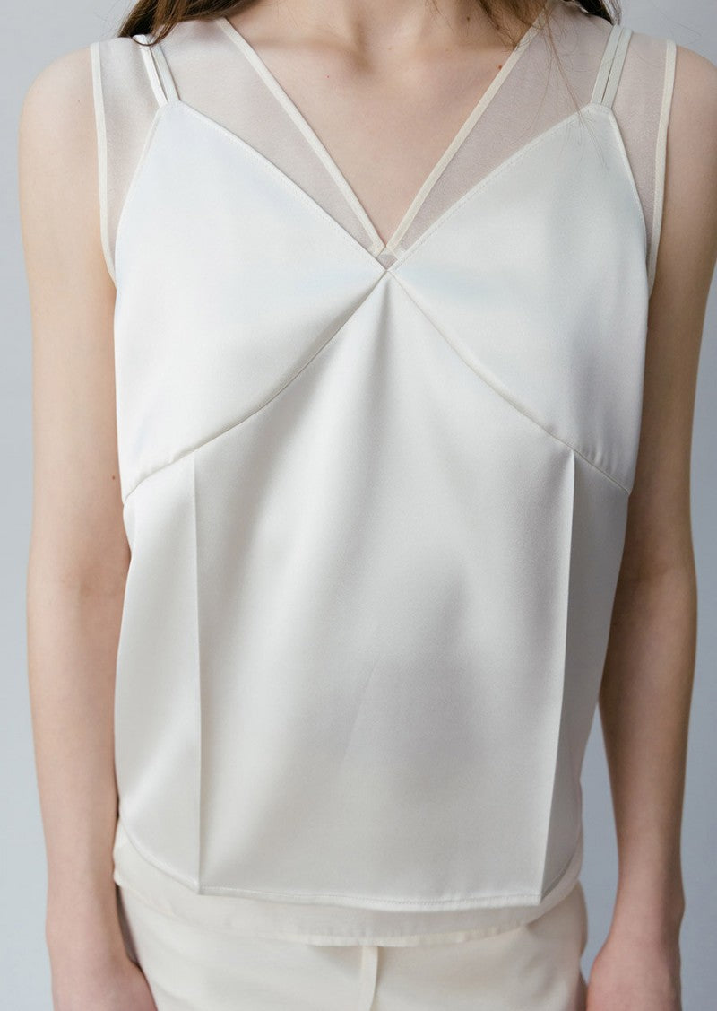 【WE ARE】韓國Loeuvre兩件式絲綢（外）緞帶（內）背心 SW6SB6140