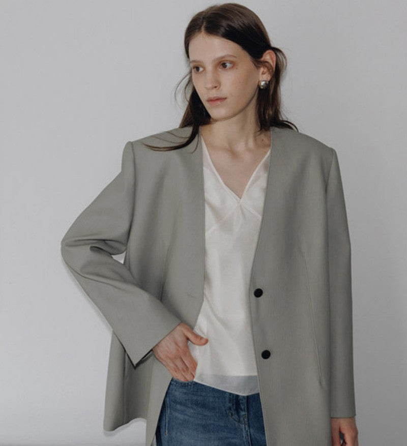 【WE ARE】韓國Loeuvre兩件式絲綢（外）緞帶（內）背心 SW6SB6140