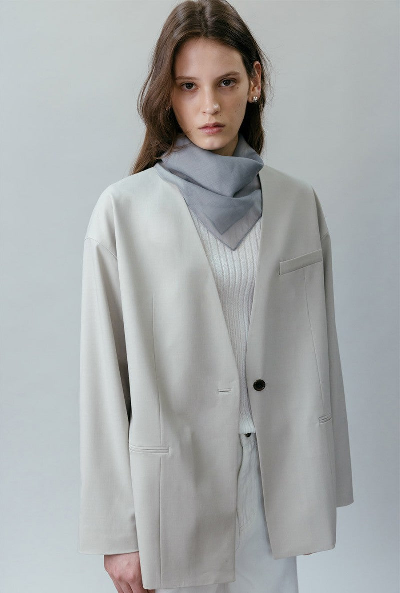 【WE ARE】韓國loeuvreＶ領可束腰西裝外套 SW6SJ6340