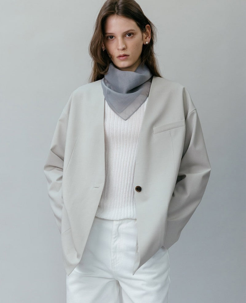 【WE ARE】韓國loeuvreＶ領可束腰西裝外套 SW6SJ6340