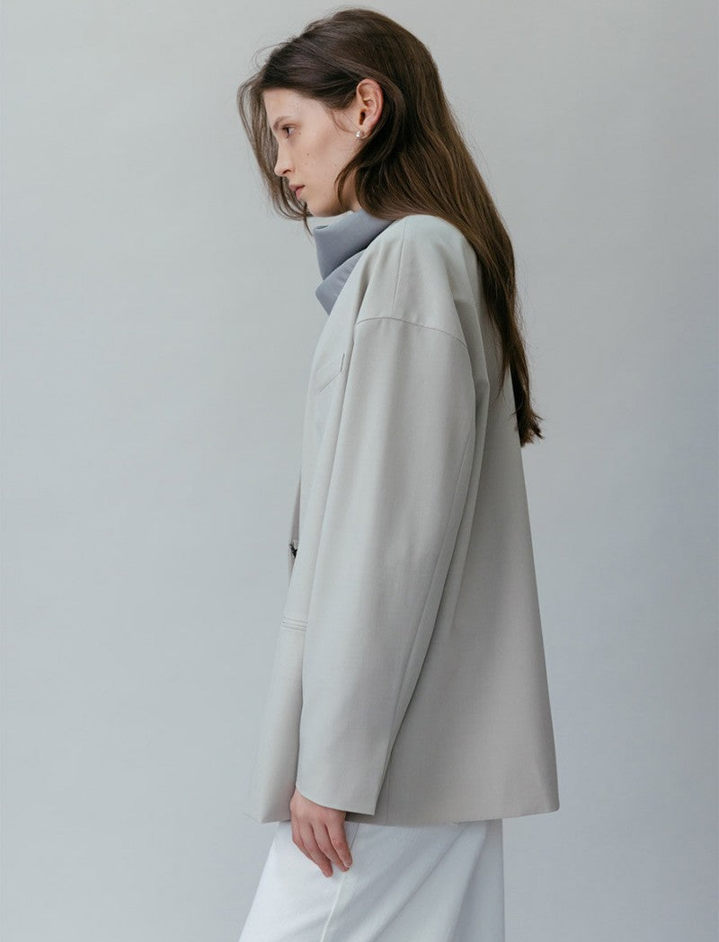 【WE ARE】韓國loeuvreＶ領可束腰西裝外套 SW6SJ6340