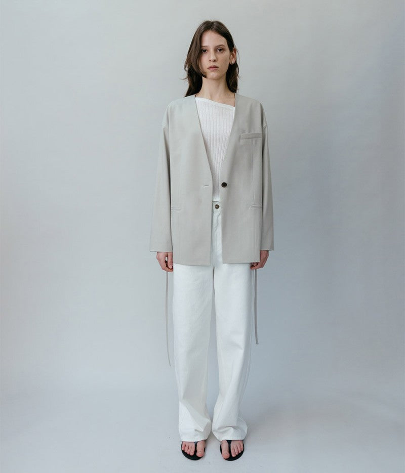 【WE ARE】韓國loeuvreＶ領可束腰西裝外套 SW6SJ6340