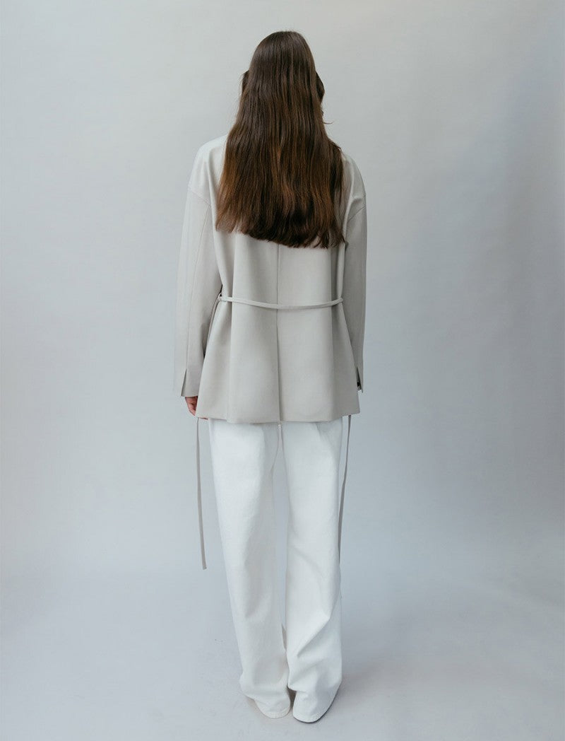 【WE ARE】韓國loeuvreＶ領可束腰西裝外套 SW6SJ6340