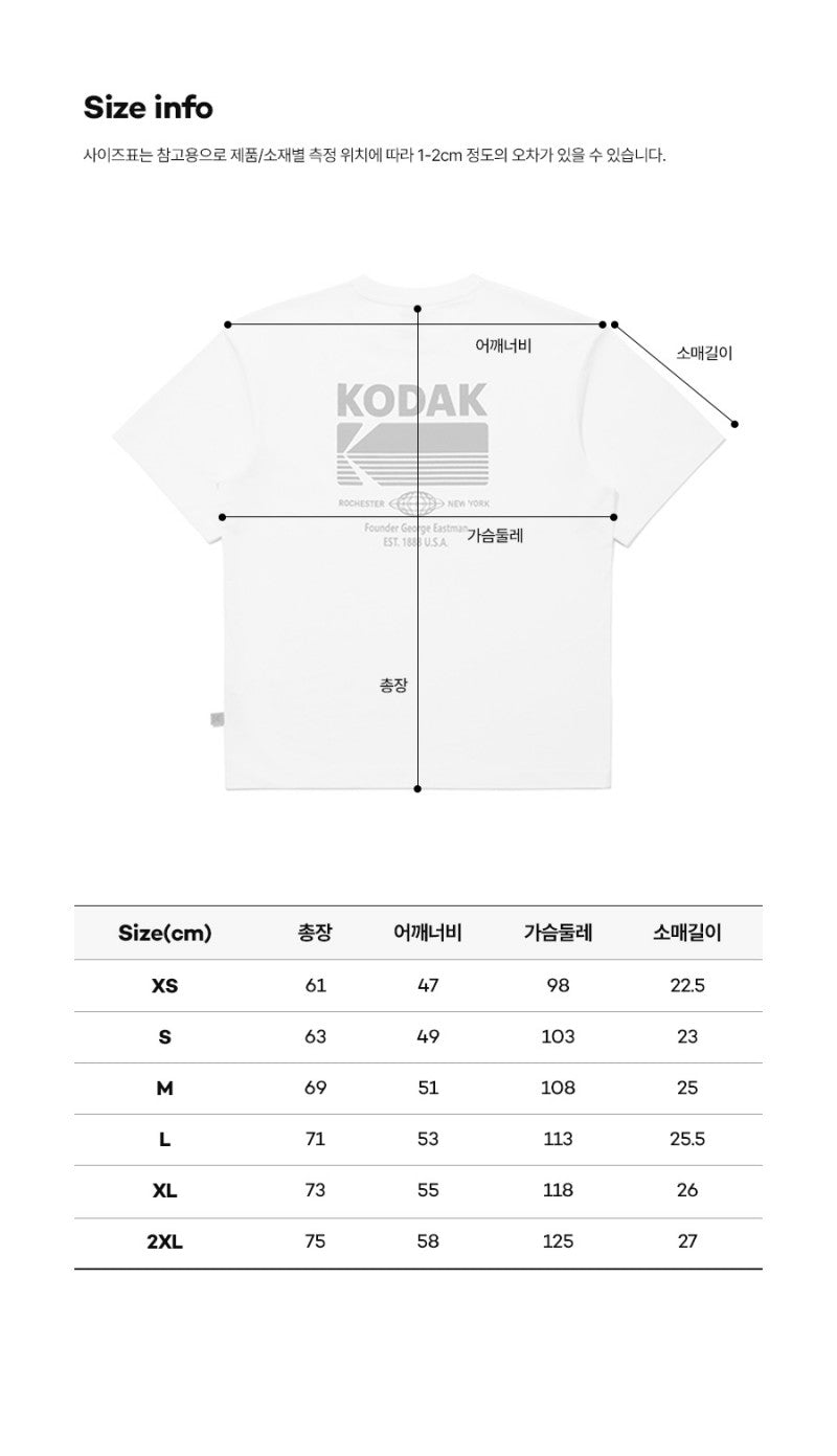 【WE ARE】韓國KODAK柯達 經典背面膠印logo短袖T恤K6223LRS54