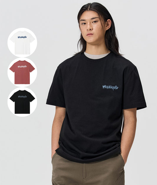【WE ARE】韓國WAL WOOALONG 噴漆LOGO短袖T恤 WL242JST07U