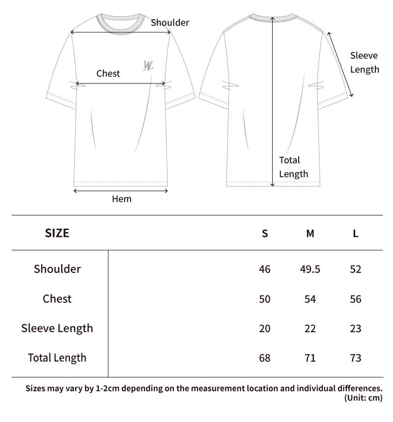 版型寬鬆【WE ARE】韓國WAL WOOALONG 落肩經典小標短袖T恤 WL252JST02U