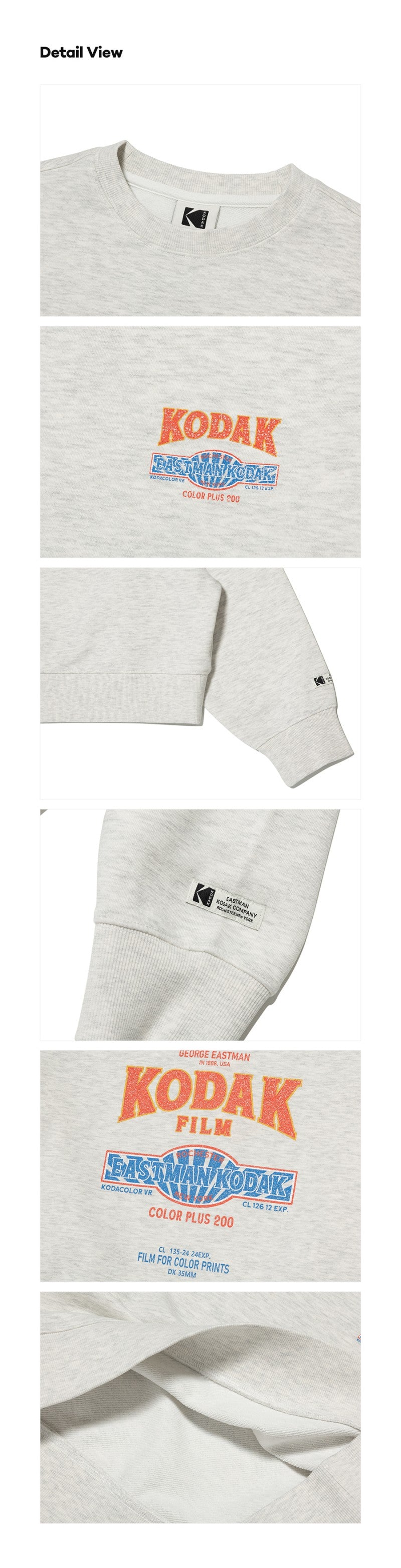 女款【WE ARE】韓國KODAK柯達 短版布標刷舊大學T K6122LFSO1