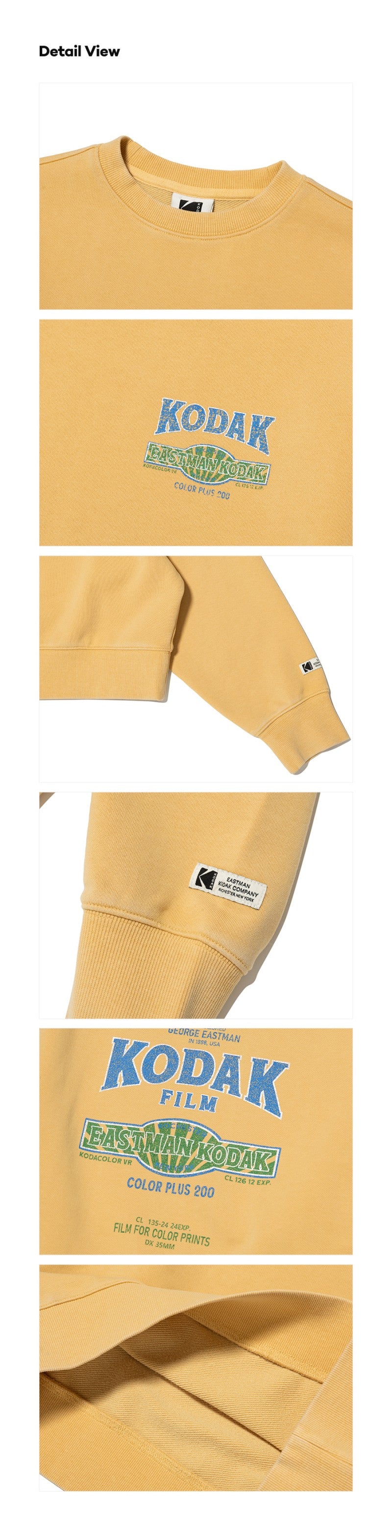 女款【WE ARE】韓國KODAK柯達 短版布標刷舊大學T K6122LFSO1