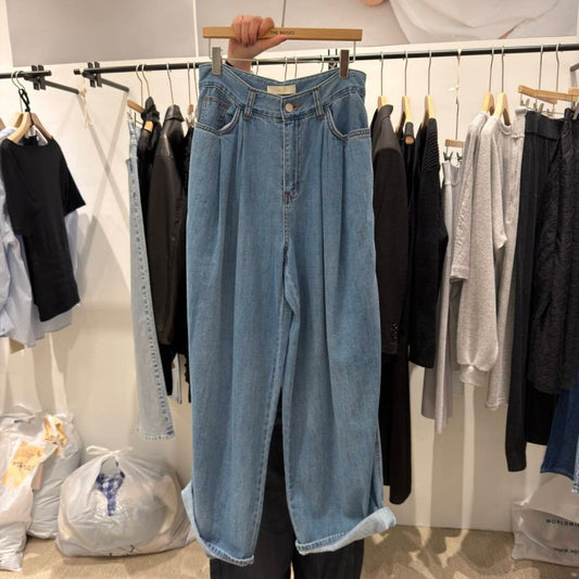 大茜選品【WE ARE】韓國東大門TD 牛仔寬褲LMC1DN003AA