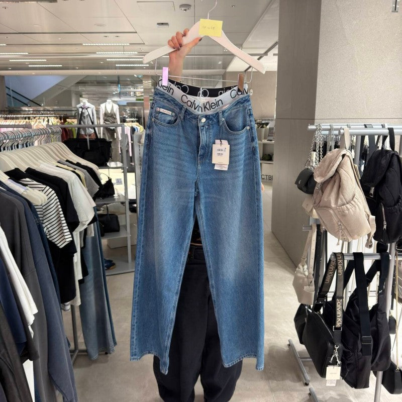 百貨款【WE ARE】韓國Calvin Klein經典露褲頭牛仔褲A47G695G