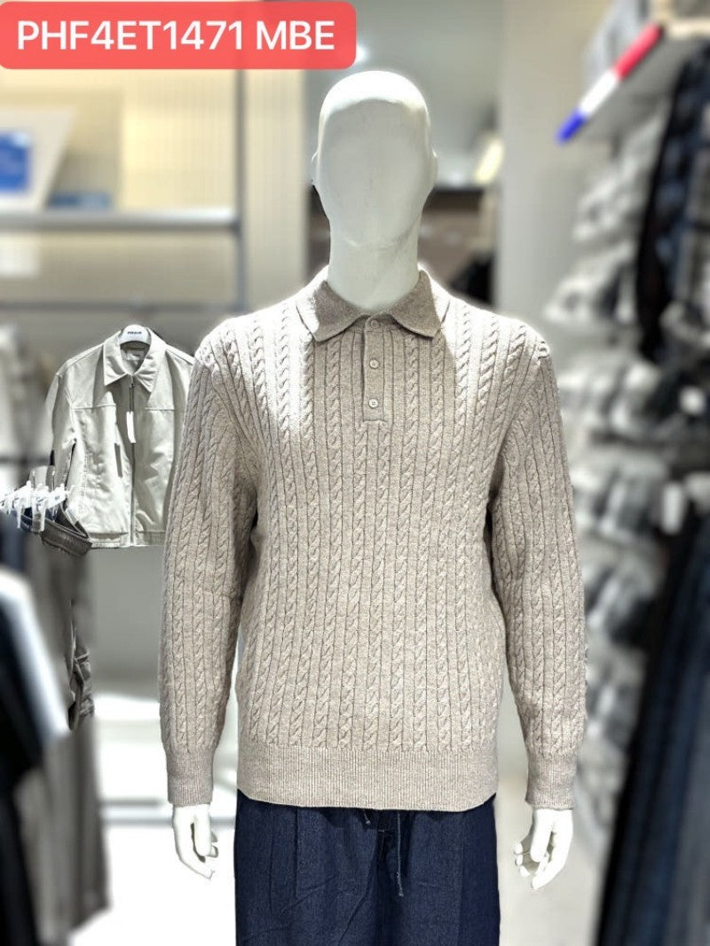 男款【WE ARE】韓國POLHAM羊毛翻領毛衣PHF4ET1471