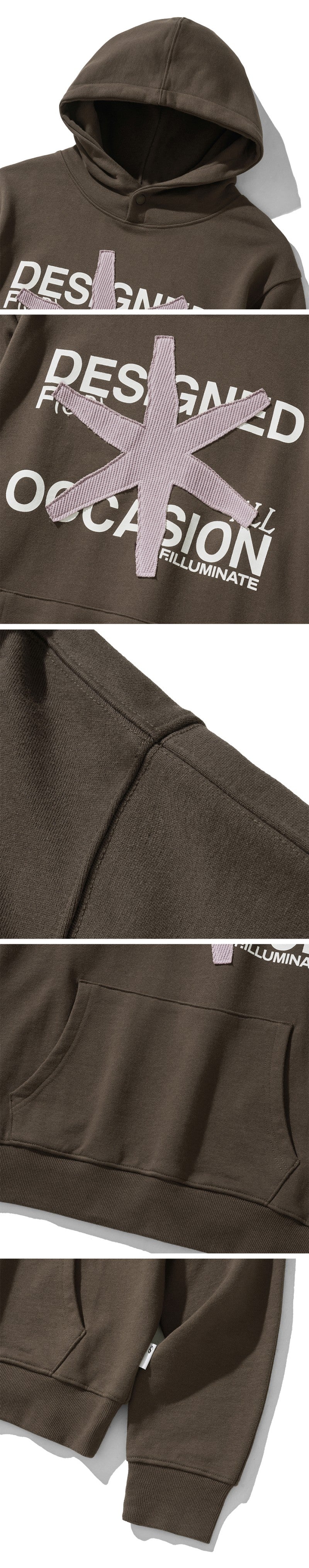 男女同款【WE ARE】韓國FILLUMINATE連帽字母大學T衛衣FBEFUTH001