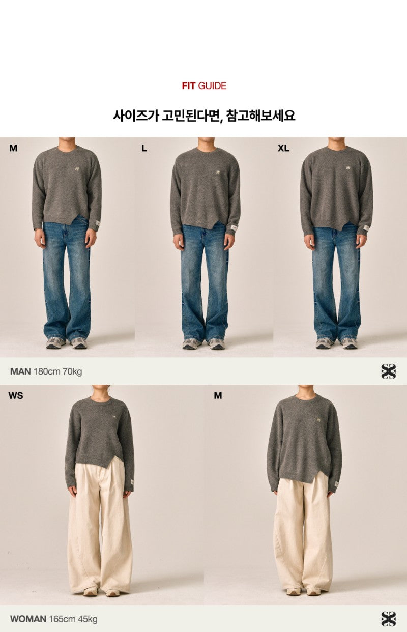 女款【WE ARE】韓國Satur休閒不規則針織毛衣SA243WKT38