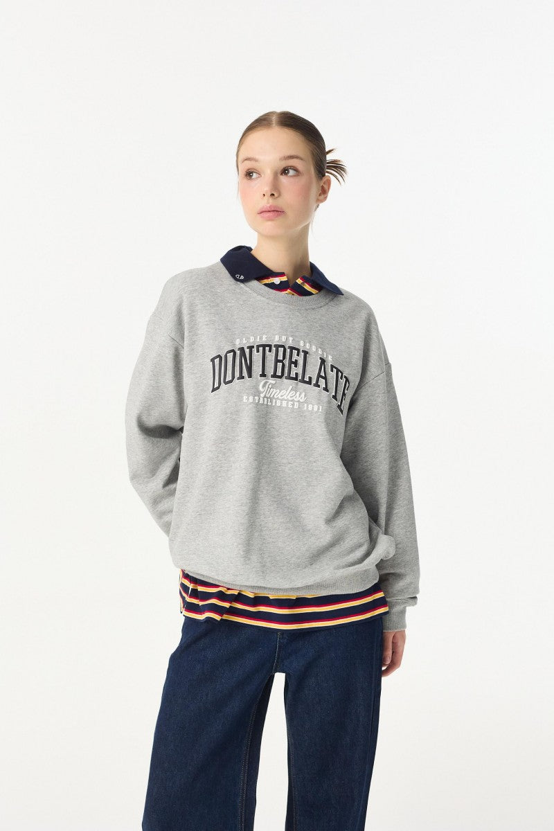 黑五限時折扣【WE ARE】韓國DONTBELATE圓領大學T衛衣20251101-6