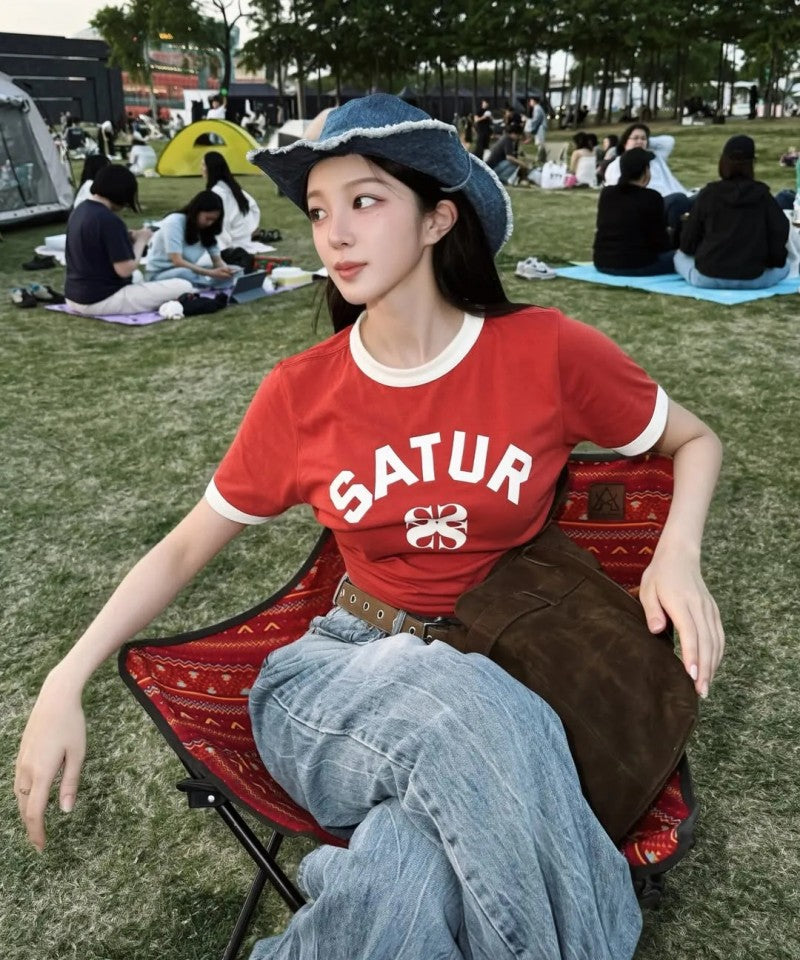 Satur折扣款 女款【WE ARE】韓國Satur休閒短袖T恤SA262WTS01