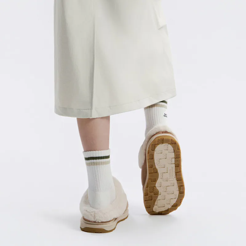 【WE ARE】韓國國家地理（大半碼帶）布標logo 珊瑚絨拖鞋 N254UWT052