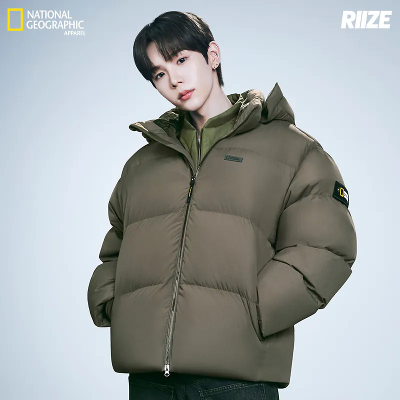 Same style for men and women [WE ARE] South Korea NG National Geographic short version hooded goose down jacket N244UDW151