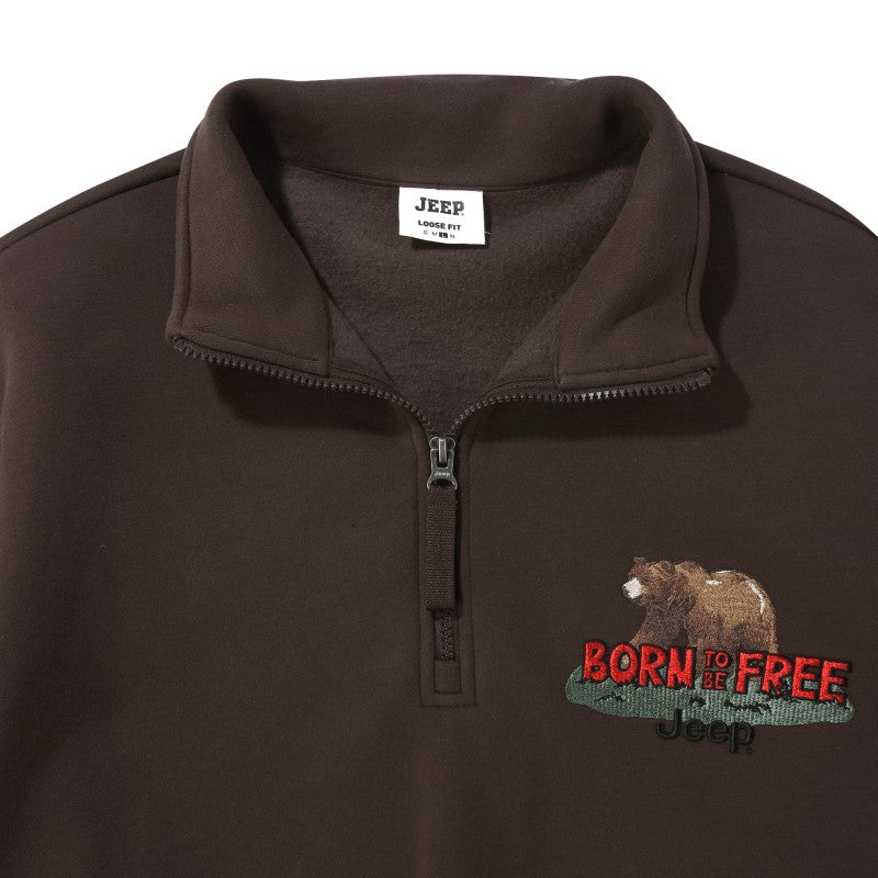 【WE ARE】韓國JEEP休閒半拉鏈領大學T衛衣JQ4TSU844