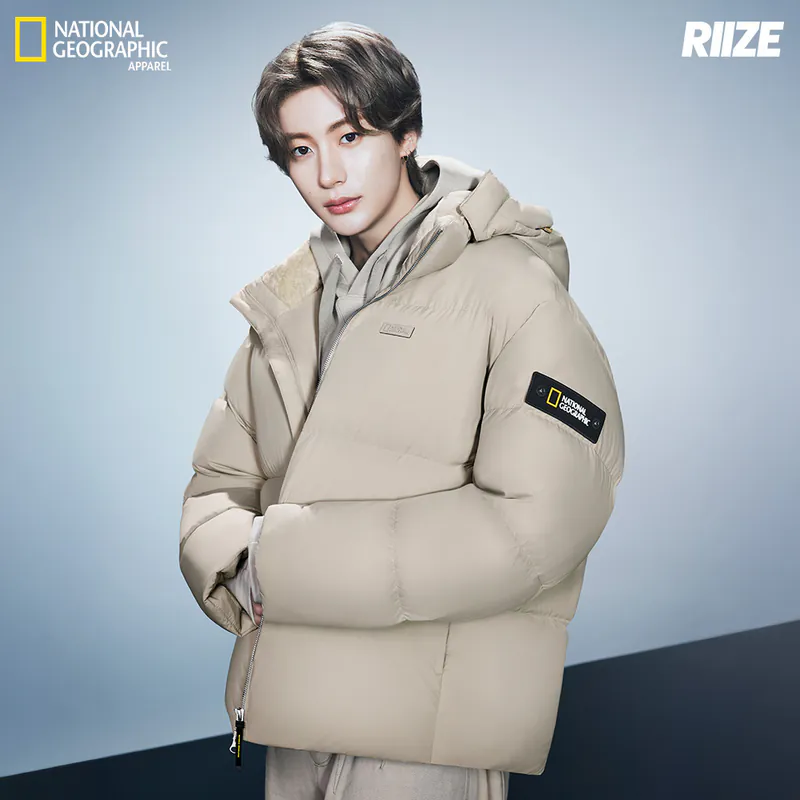 Same style for men and women [WE ARE] South Korea NG National Geographic short version hooded goose down jacket N244UDW151