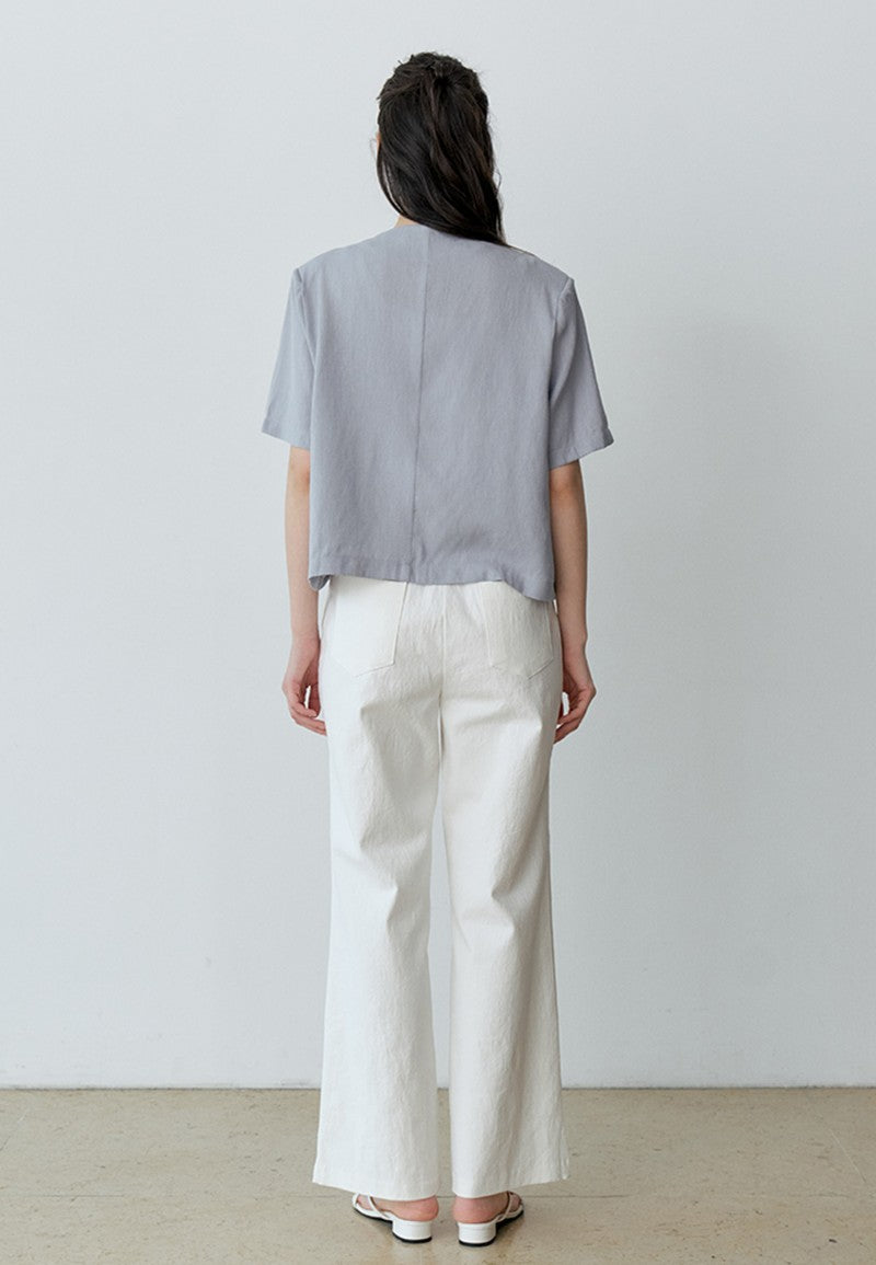 【WE ARE】韓國LE STUDIO棉麻短袖西外 LS262JK006C