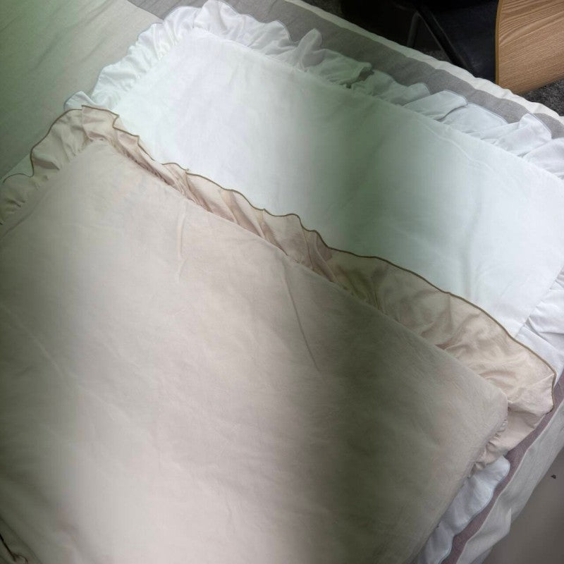 9/4收單 【WE ARE】韓國製刺繡小蝴蝶結荷葉邊四季被RuffledBow