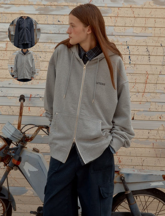 【WE ARE】韓國Leterie連帽棉外套 LETERIELOGOHOODZIP-UP