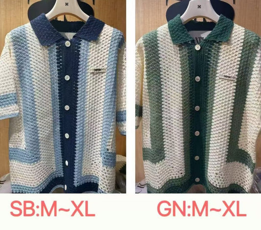 Men's [WE ARE] Korean Satur knitted short-sleeved top SA252MKC03