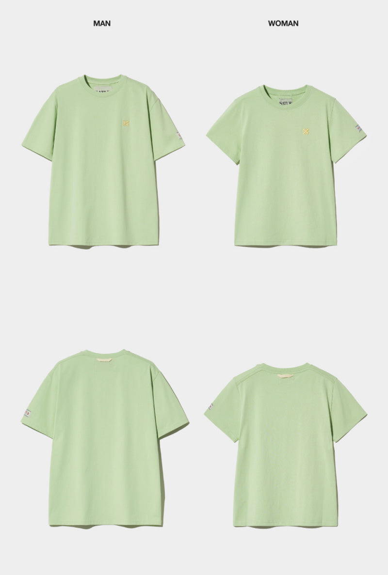 【WE ARE】Korea Satur classic small logo short-sleeved T-shirt SA252WTS06/SA252MTS06