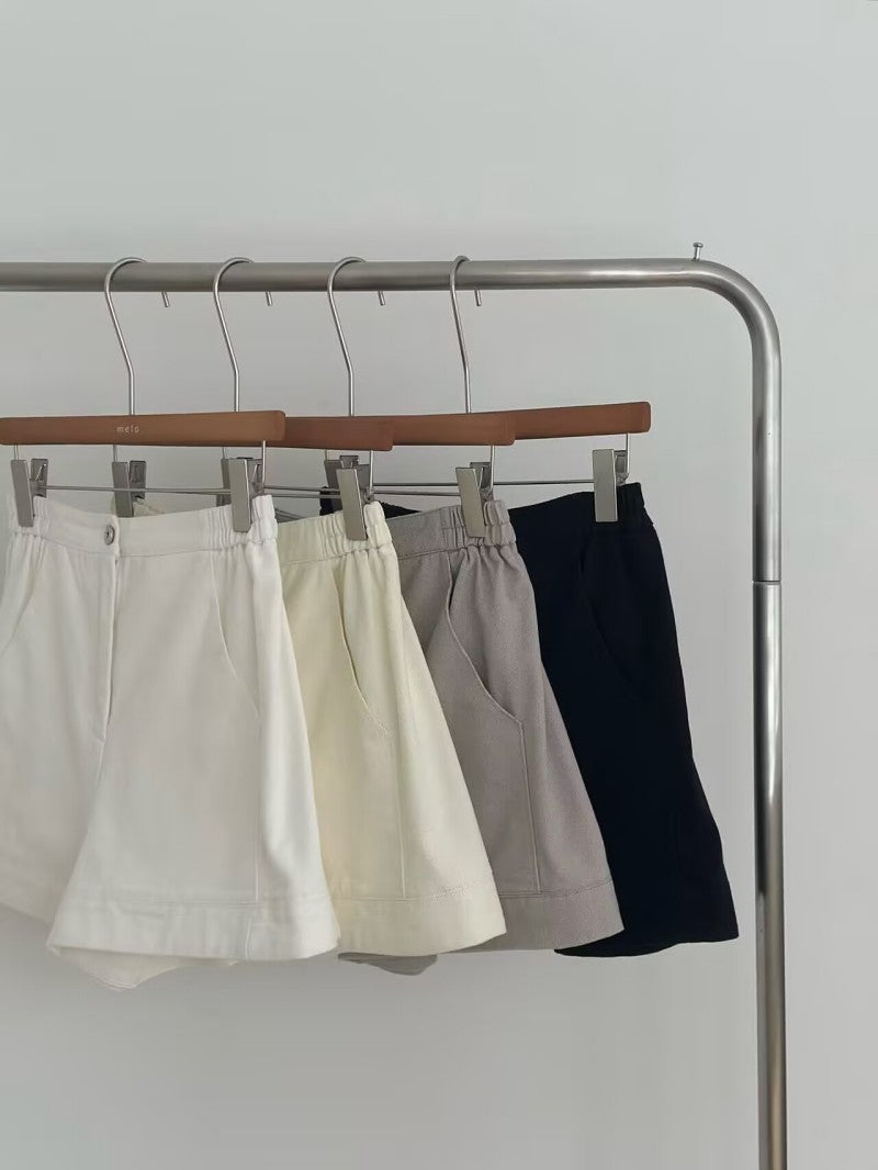 【現貨】大茜選品【WE ARE】 歐膩第一名推薦 挺版鬆緊牛仔短褲