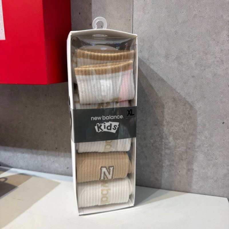 【WE ARE】韓國new balance kids休閒棉襪（5雙1組）NK8EGF205U