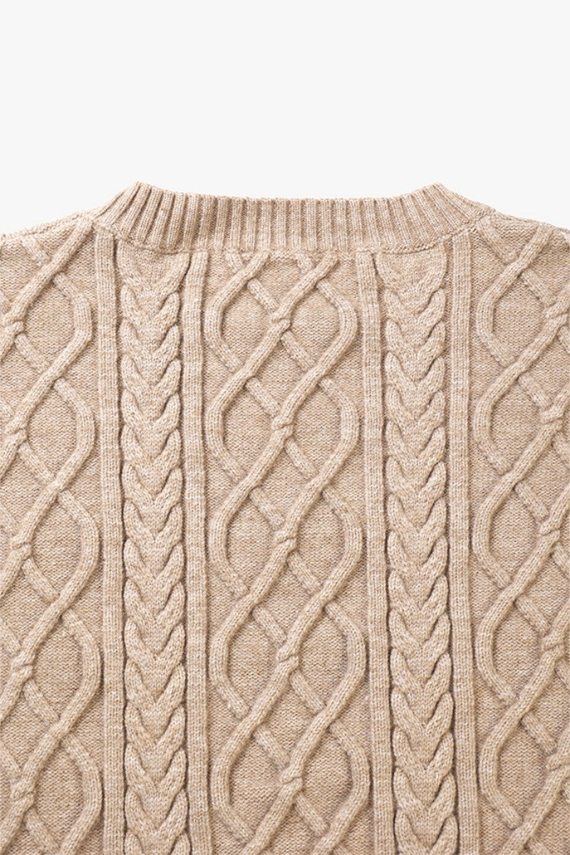 【WE ARE】韓國DONTBELATE 麻花針織圓領毛衣