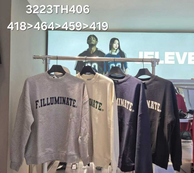 限時折扣【WE ARE】韓國FILLUMINATE圓領大學T衛衣3223TH406