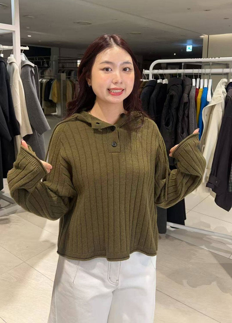 【WE ARE】韓國Studio Tomboy連帽抗條紋針織衫9105452107