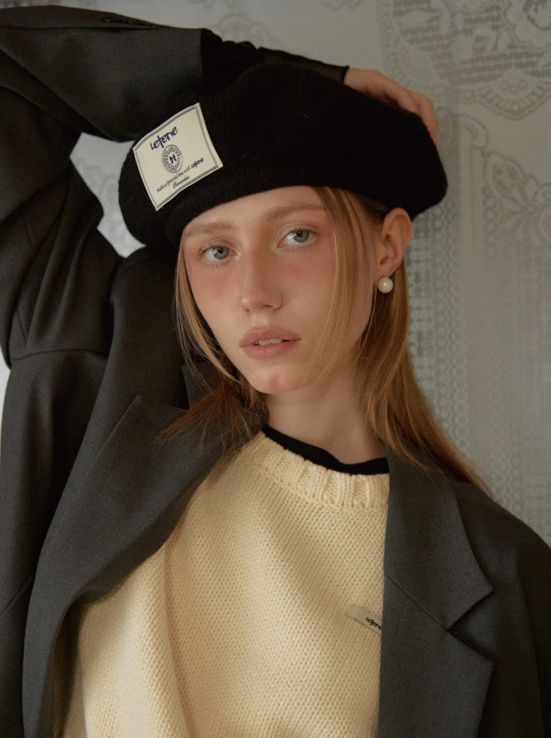 【WE ARE】韓國Leterie 10%羊毛貝雷帽LRLABELKNITBERET