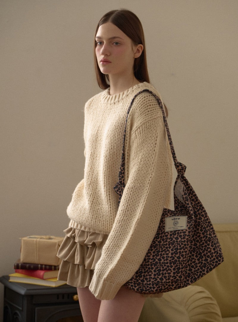 【WE ARE】韓國Leterie時尚豹紋單肩包購物袋LEOPARDSHOULDERBAG