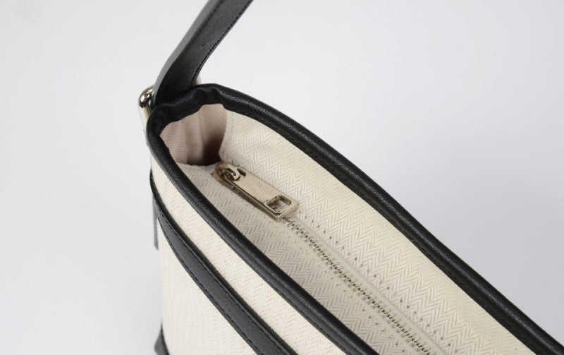 【WE ARE】韓國ANOETIC法式皮帶帆布肩背包 ANCCANVASBELTSHOULDER